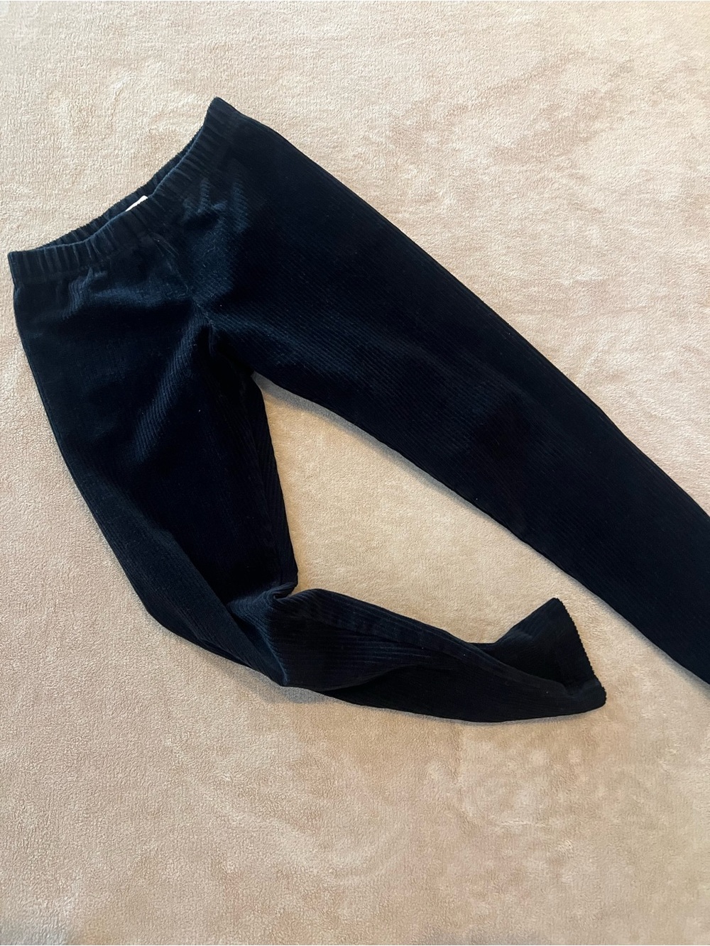 Hanna Andersson Black Corduroy-Look Leggings